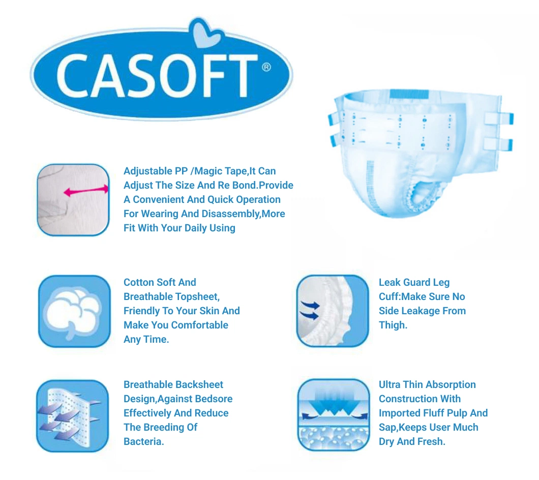 Casoft Online Products Senior Ultra Thick Big Fit Hydrophilic Adult Diaper Cover Style USA UK