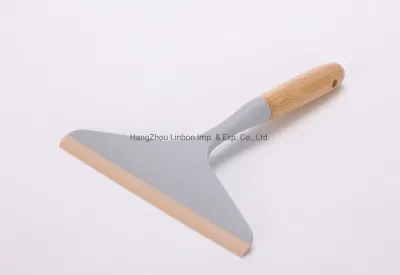 Brosse de nettoyage à manche en plastique et en bambou, outil manuel de raclette d'essuie-glace de fenêtre, offre spéciale